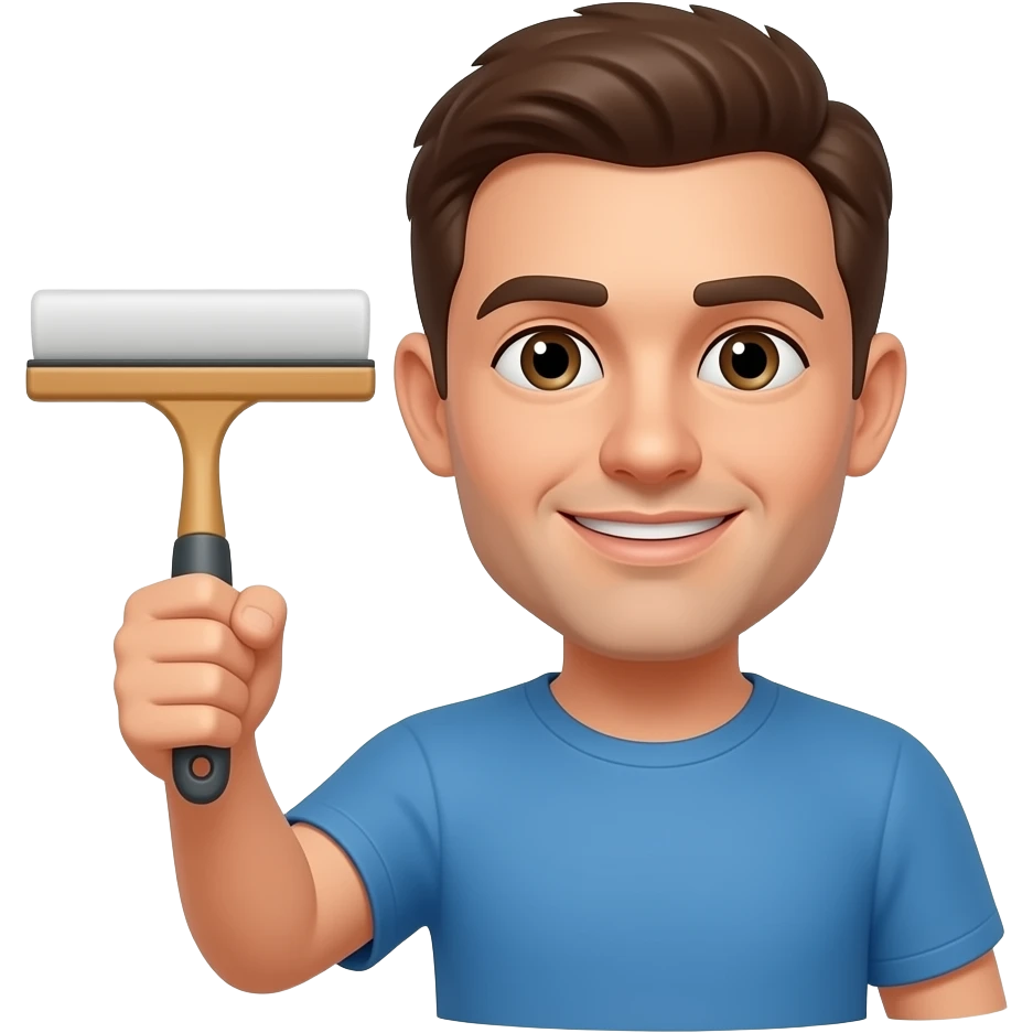 Myself holding squeegee emoji