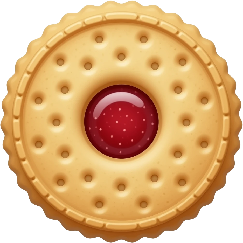 Jammy dodger biscuit emoji, its has a central hole with strawberry jam filling emoji