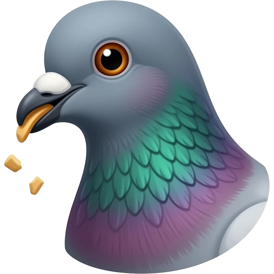 Un emoji de una paloma comiendo migajas emoji
