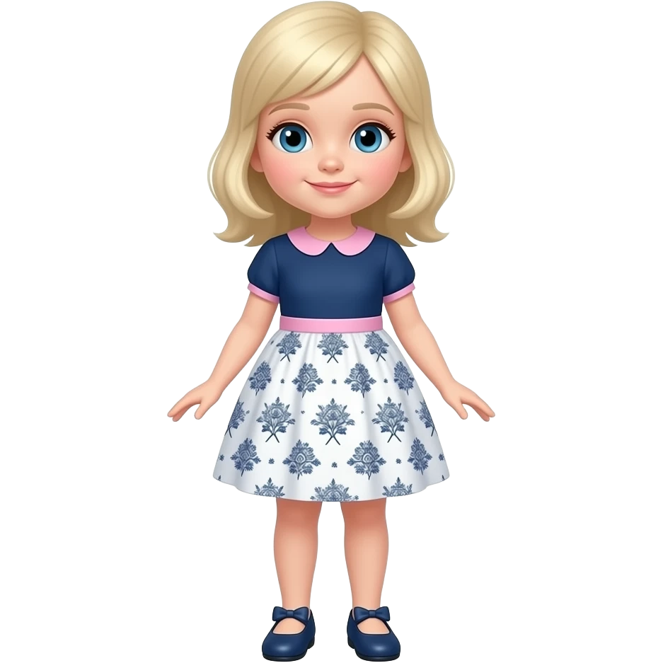 A full body White/Fair skinned little girl with pale blonde hair, blue ...
