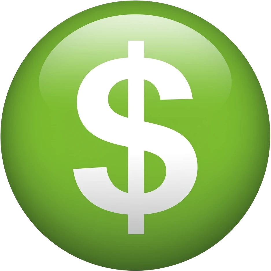 dollar $ green circle emoji