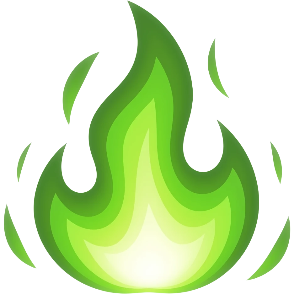 Wicked green flames emoji