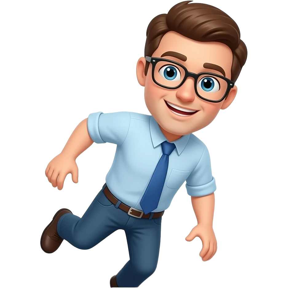 man with glasses falls in a hole emoji