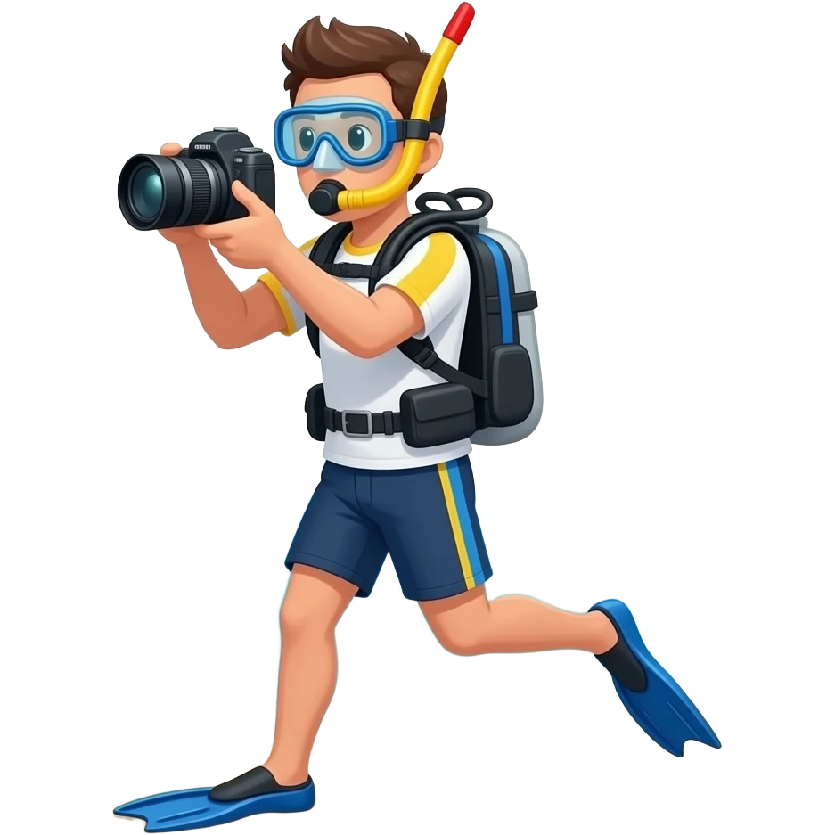 snorkeling, taking photos and beach walk emoji