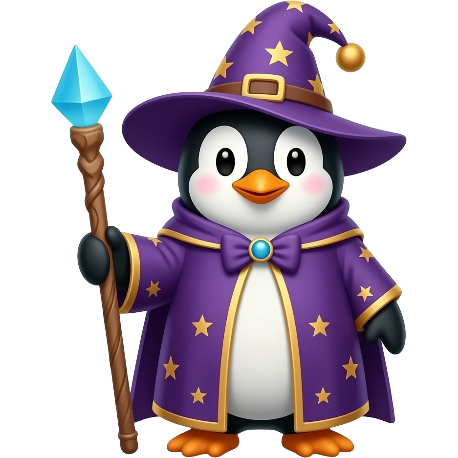 Penguin Wizard emoji