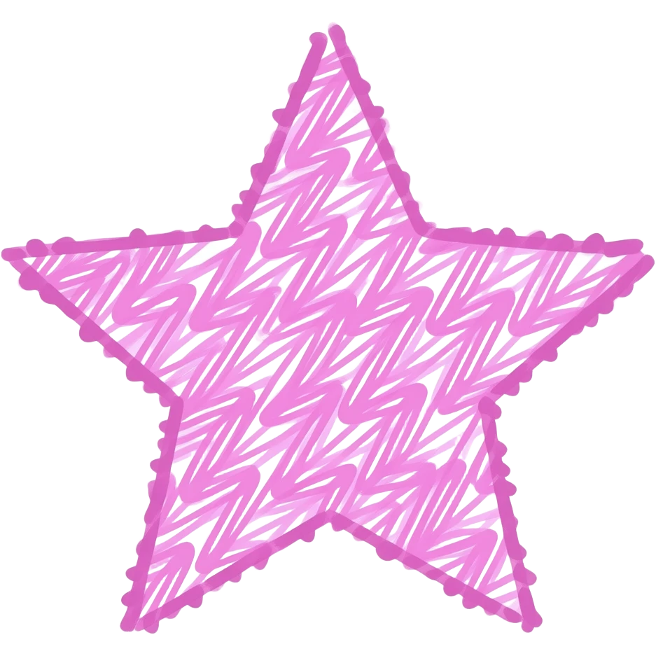 розовая звездочка, словно рисованная emoji