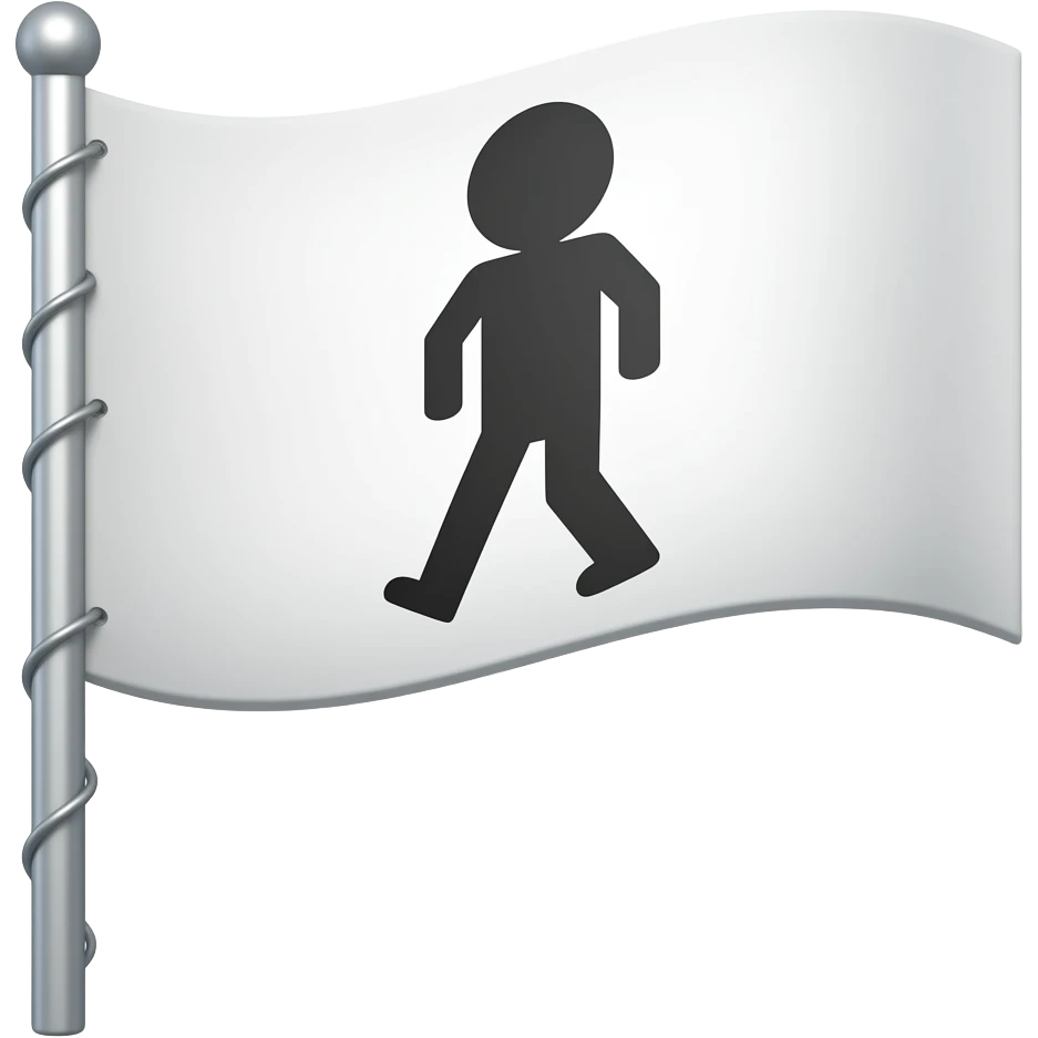 White flag with stickman on it emoji