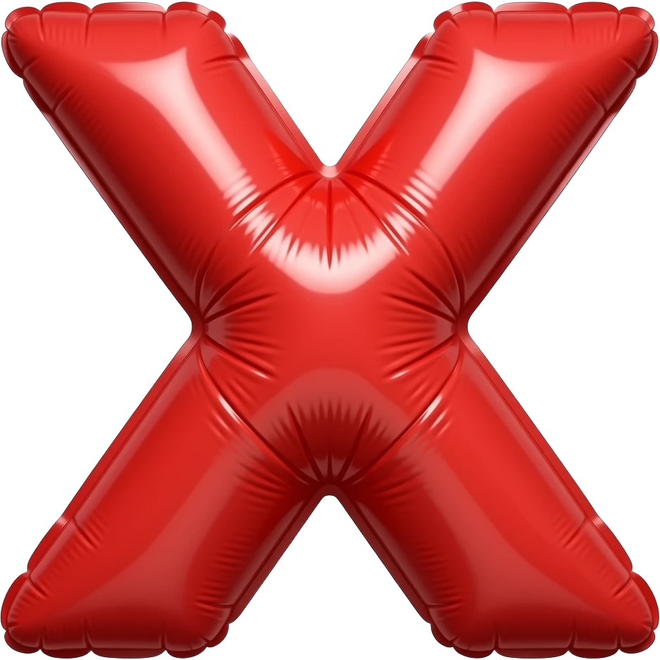 inflatable red liter "x" emoji
