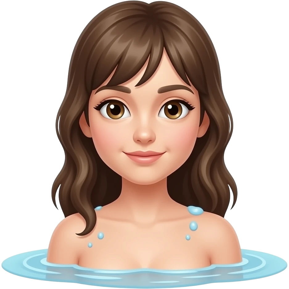 Naked girl bathing fully naked emoji