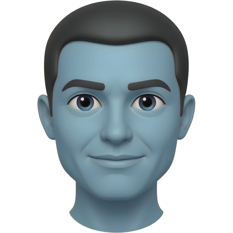 Blue face emoji