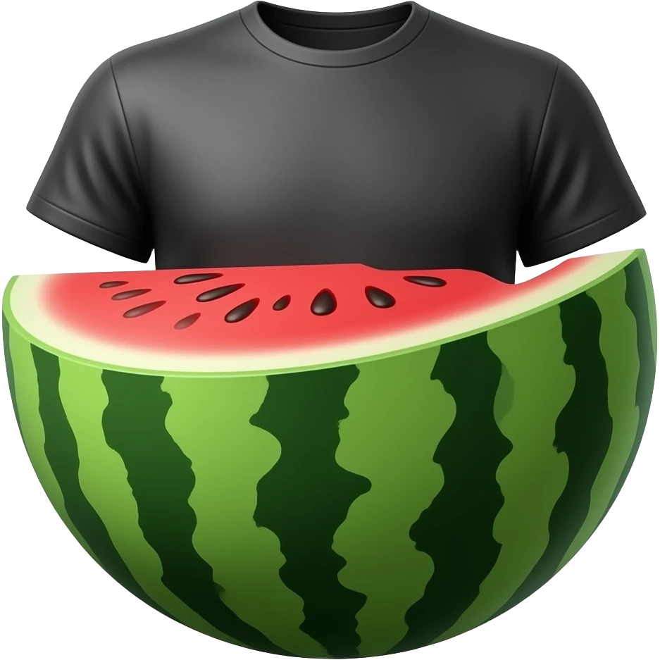 Black T-shirt watermelon emoji