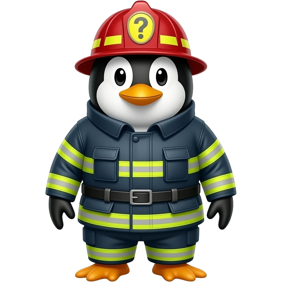 Penguin firefighter emoji