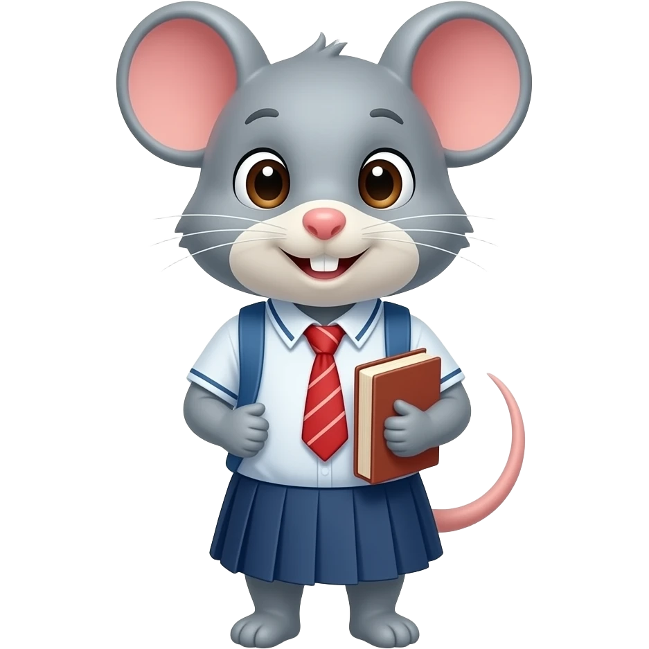 student mouse with book emoji
