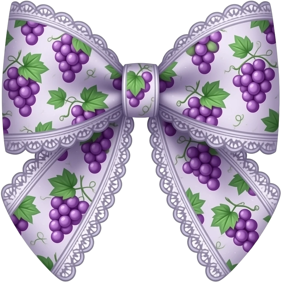 grape pattern purple bow lace coquette bow emoji