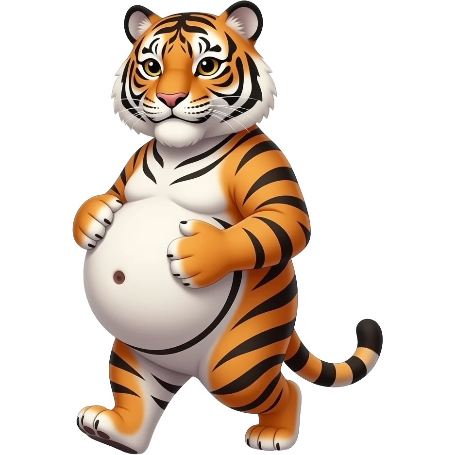 Tigress look at you tummy,big and full,ready to go pop,so full that a heavy fat stomach wants a gentle rub,A Bellybutton,had too much to eat,even one can’t fast but walks like one is pregnant with a baby bump sticking out and leading the way. emoji