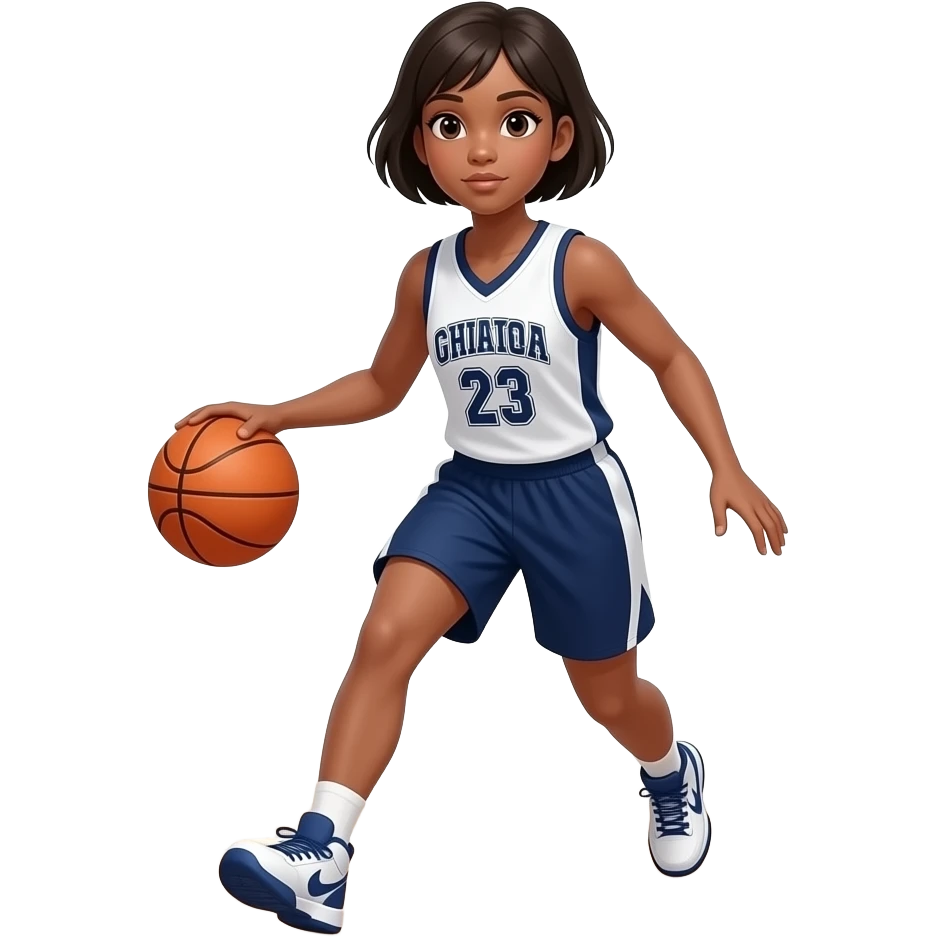 black skin girl basketball player portrait emoji