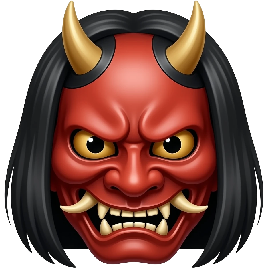 鬼の般若でボブヘア emoji