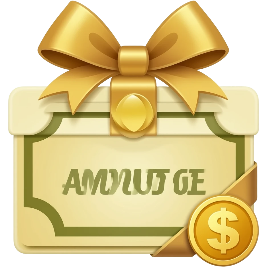 gift certificate with high amount of money emoji