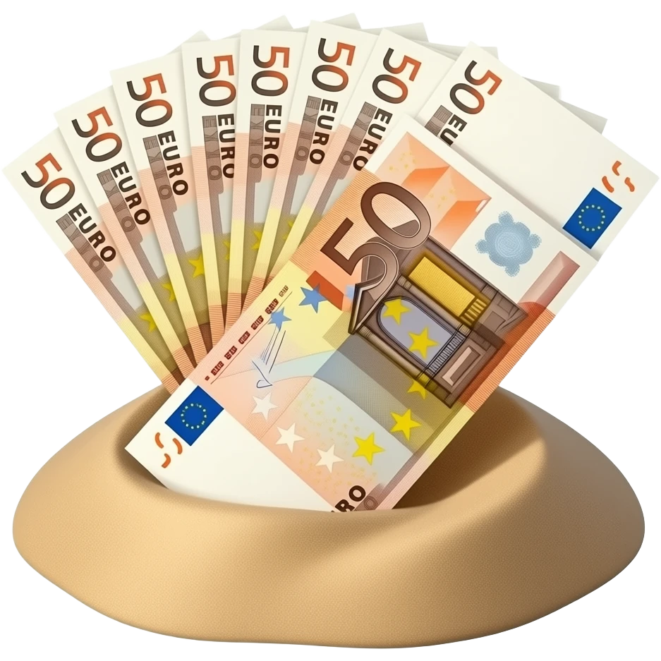 17,5 million euro placed in the sand emoji