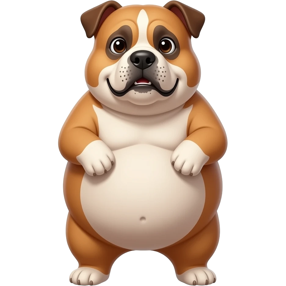 Perro gordo en 2 patas emoji