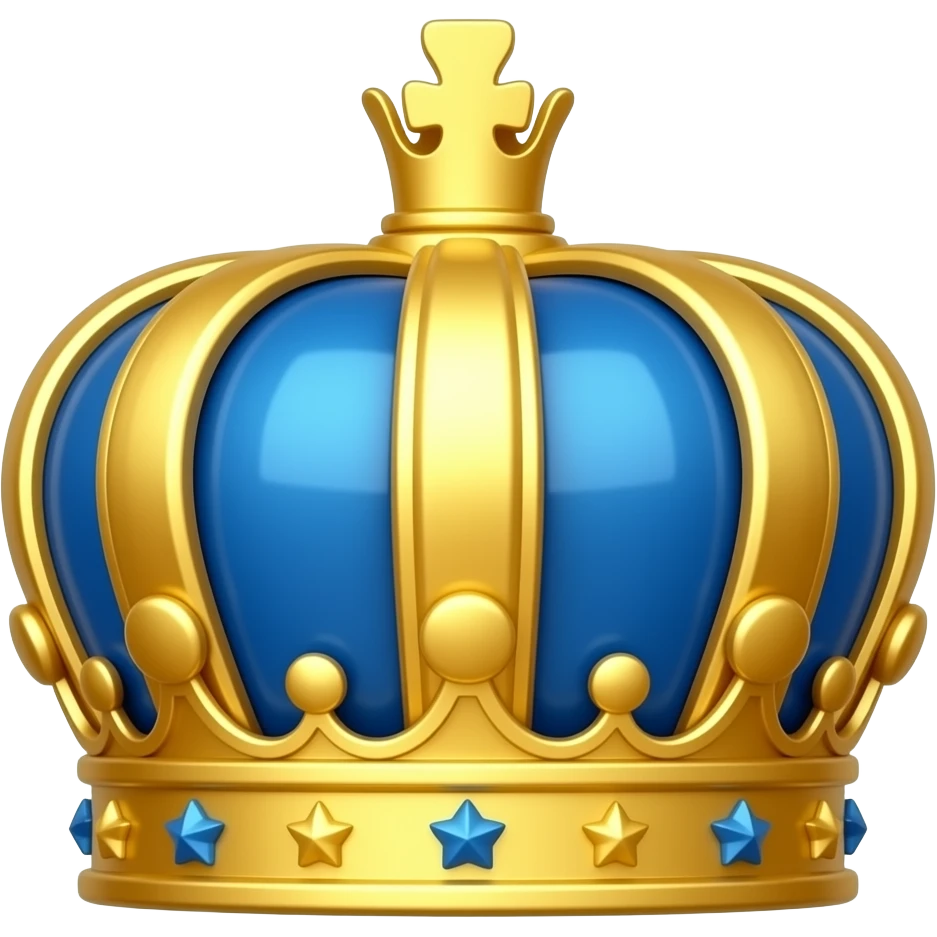 gold and blue crown emoji