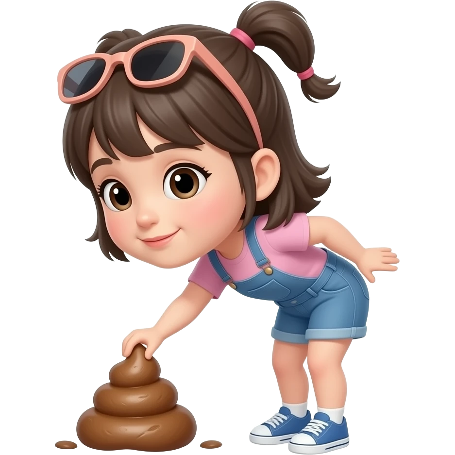 Girl Pooping on train emoji