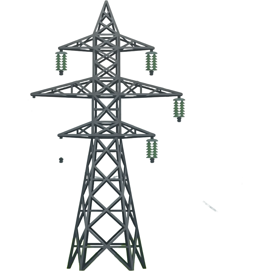electricity pylon in style of apple emoji emoji