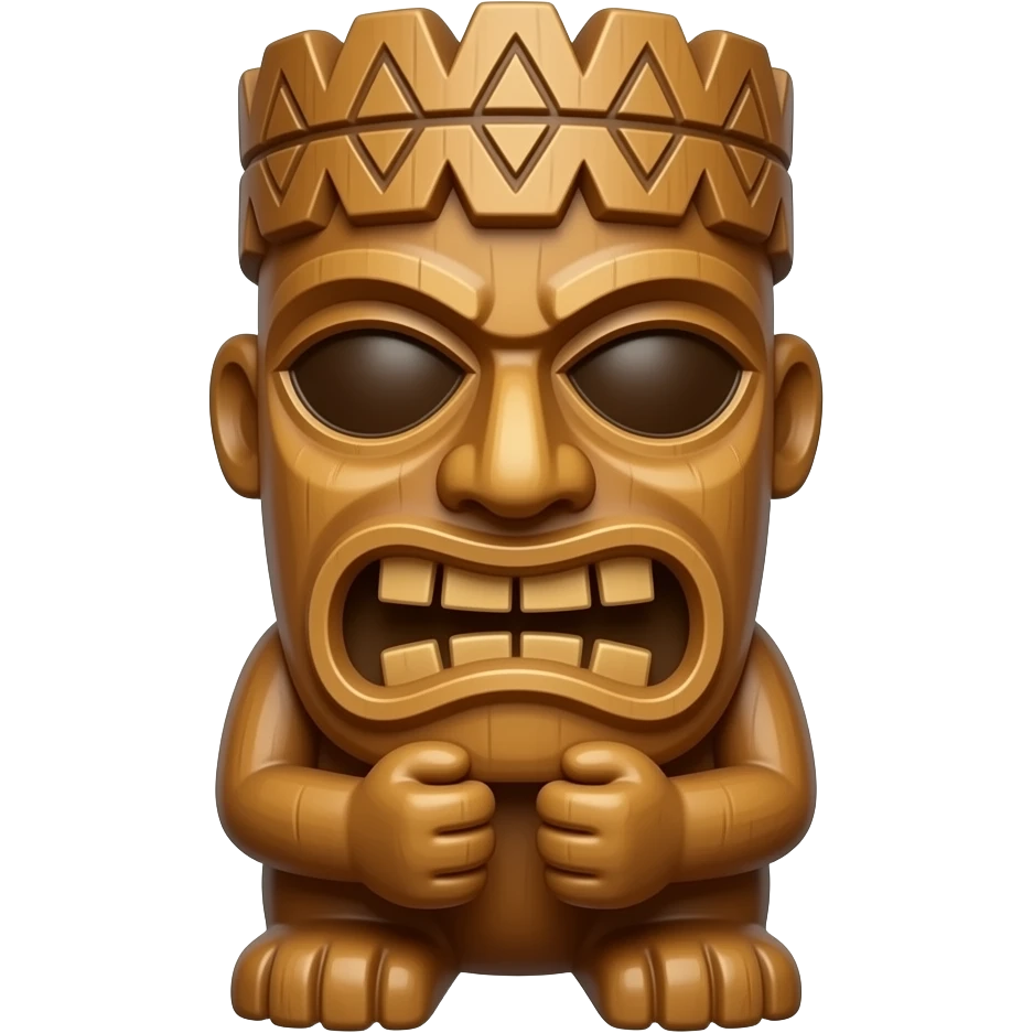 tiki wood statue emoji