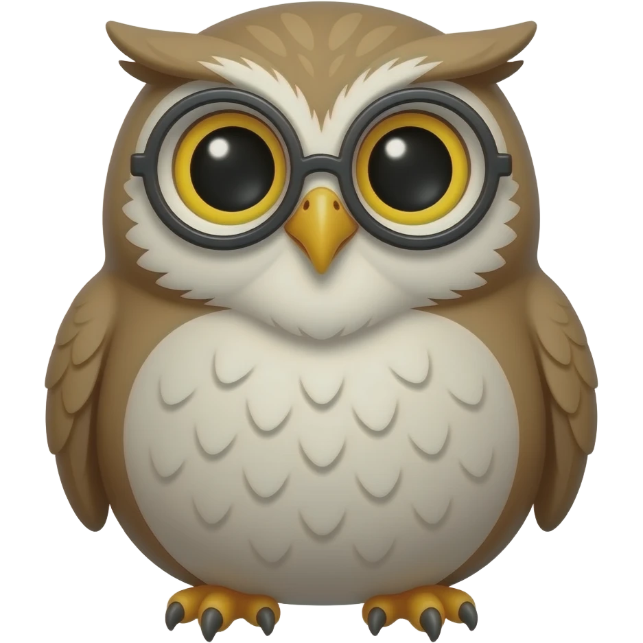 Fat owl wearing a monocle emoji