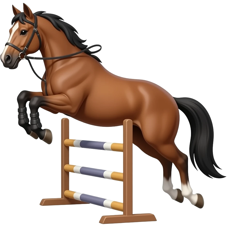 horse jumping a vertical emoji