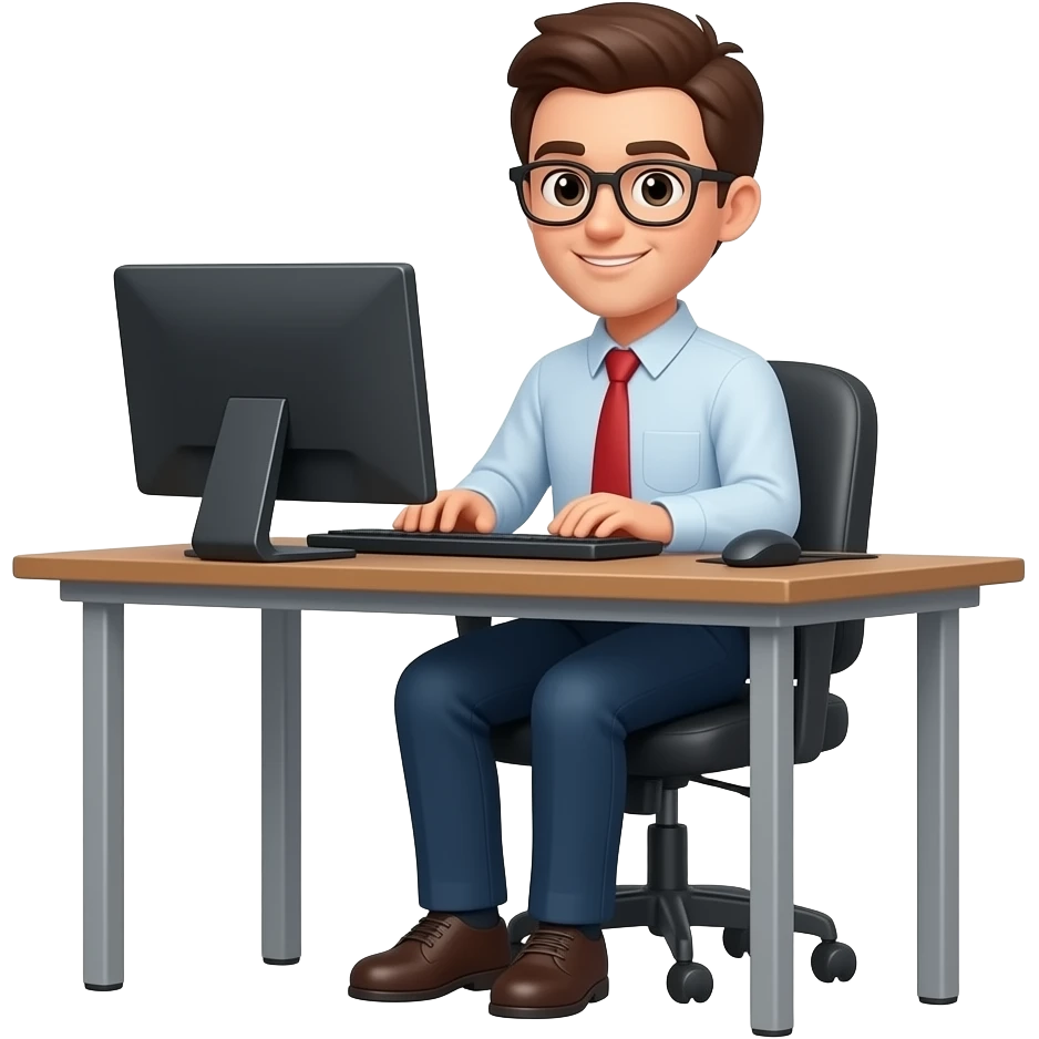 Office sitting Working emoji