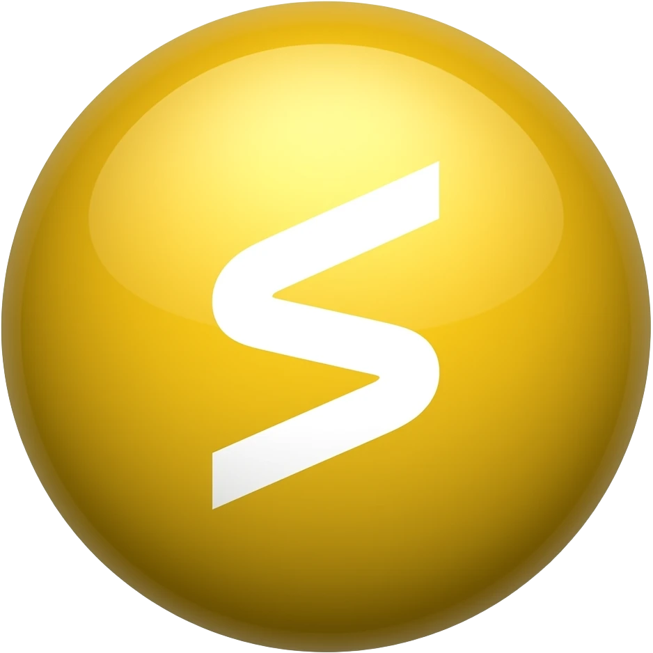 A yellow ball with a white solid vertical tilde emoji