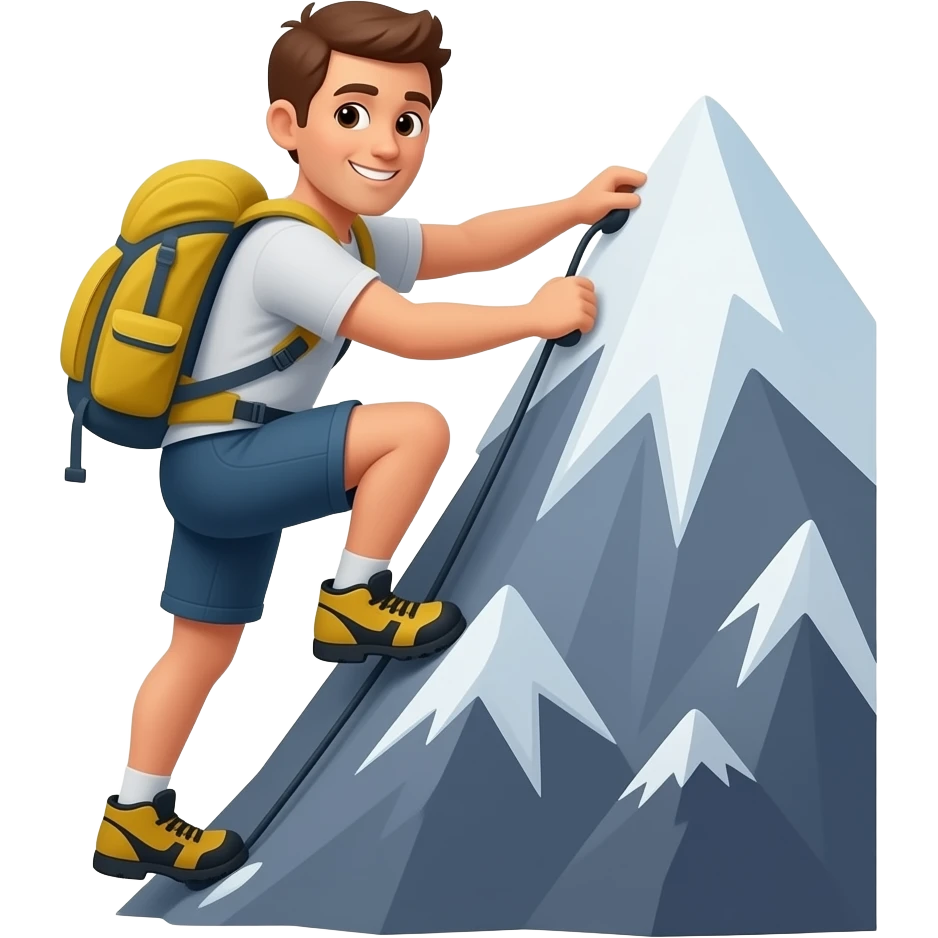 a man climbing a mountain emoji