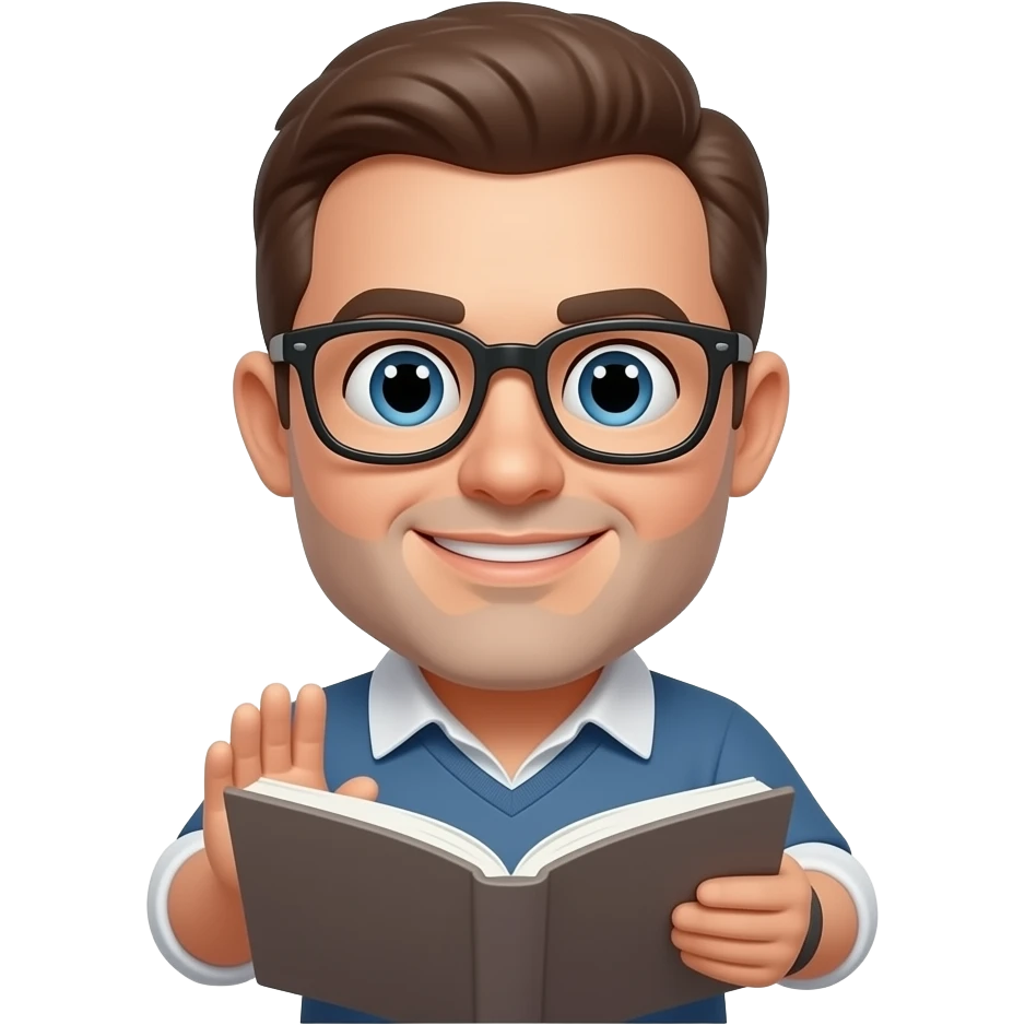 Reader with book emoji