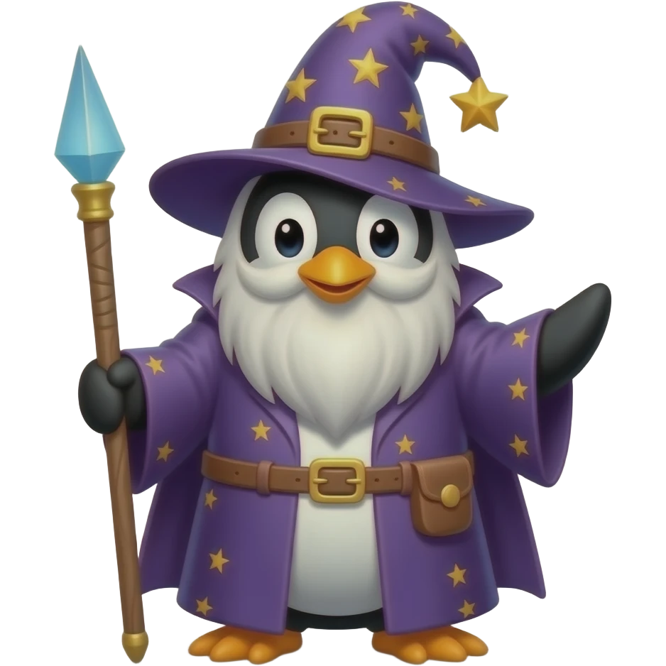 Penguin Wizard emoji