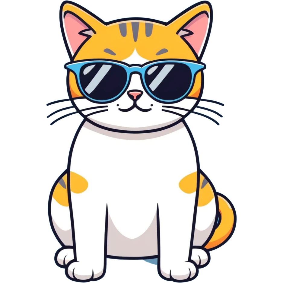 Cat with sunglasses emoji