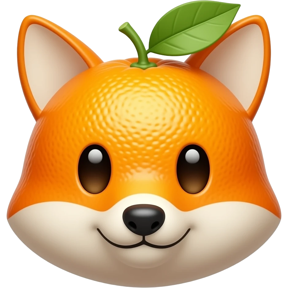 a firefox alike emote, but  the fox is made of oranges emoji