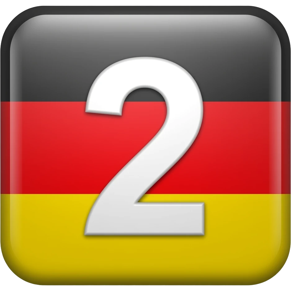 "2" on a german flag placard emoji