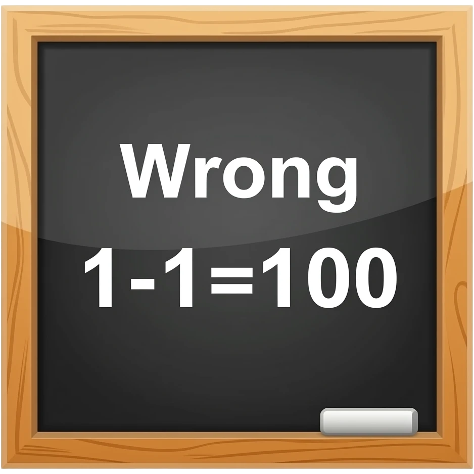 Wrong 1-1=100 emoji