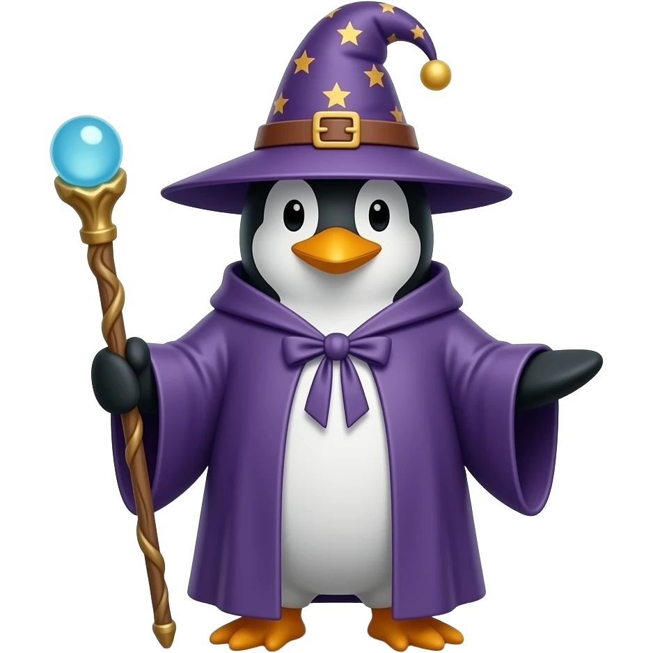 Penguin Wizard emoji