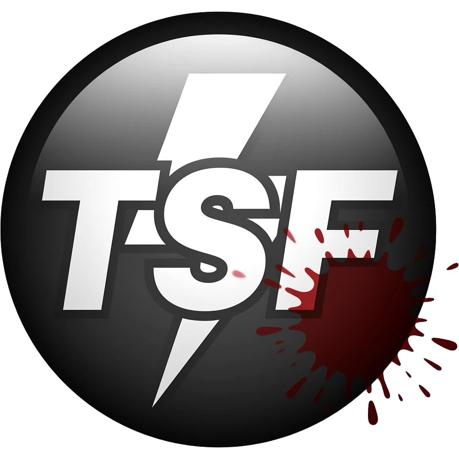 make a black and white lightning logo with the letters TSF without a ...