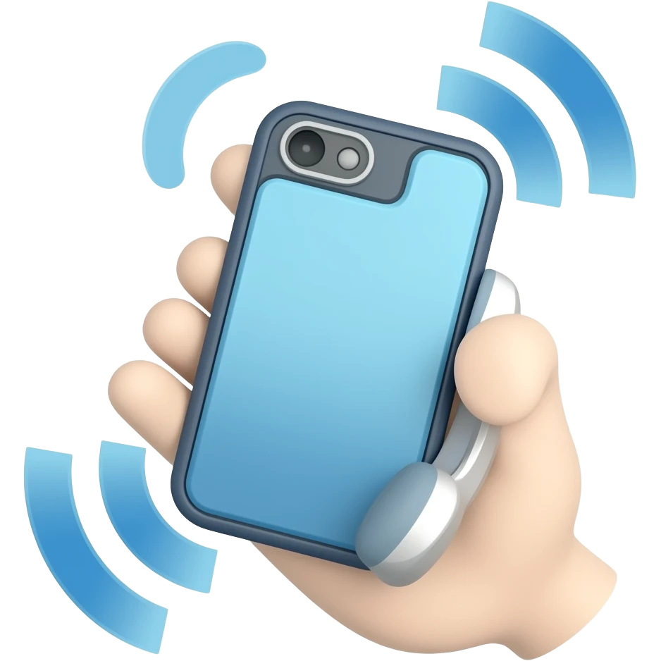 hazme un telefono sonando y vibrando recibiendo una llamada emoji