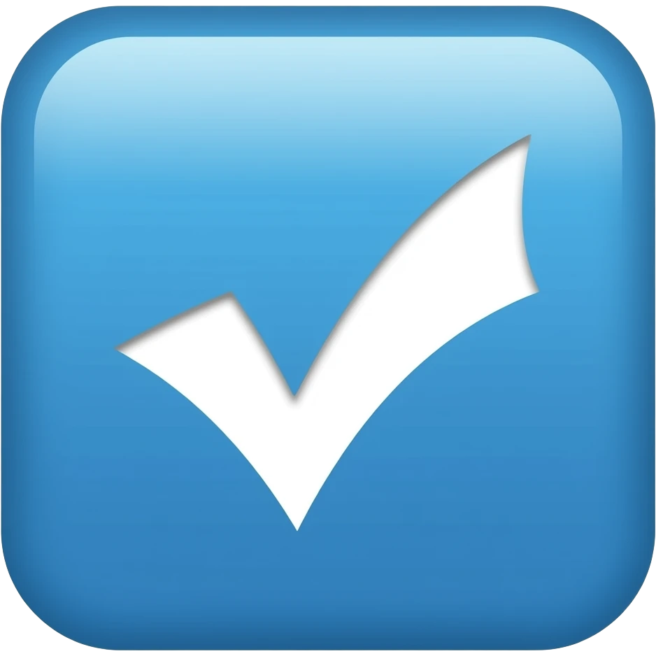 I want a blue background and a white checkmark inside it emoji which I will call the "Fake Roblox Verified Badge Emoji" and the blue background should be square and it should be the "🟦" emoji being the background emoji