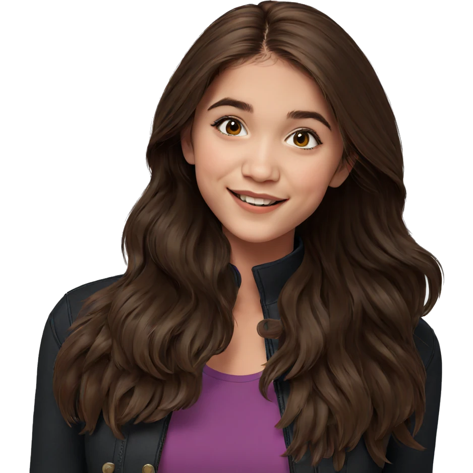 smiling girl with brown hair emoji