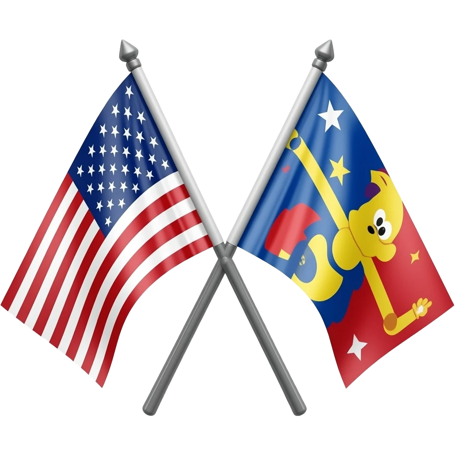 Crossed disneyland flags emoji