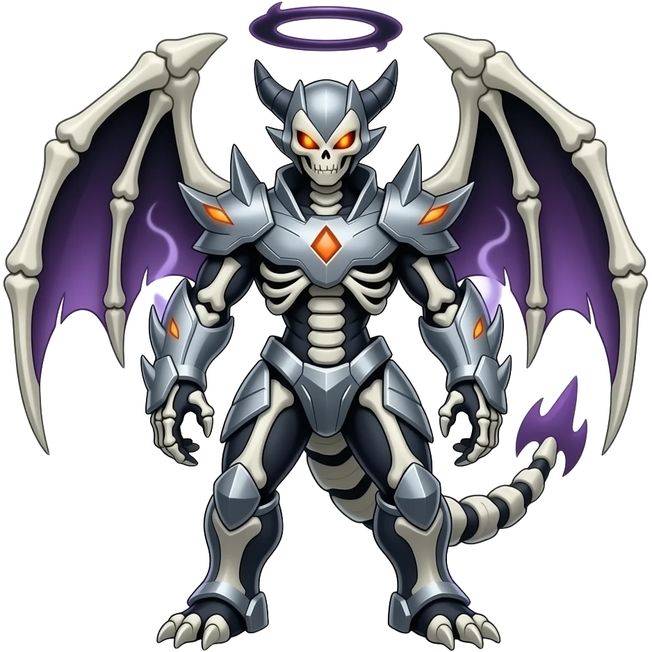 Shiny Badass Edgy Dark Evil Spectral Dusky Spooky Skeletal Cool Hot Stylish Handsome Duskull-Marowak-Darkrai-Genesect-Fakémon-fusion (full body) emoji
