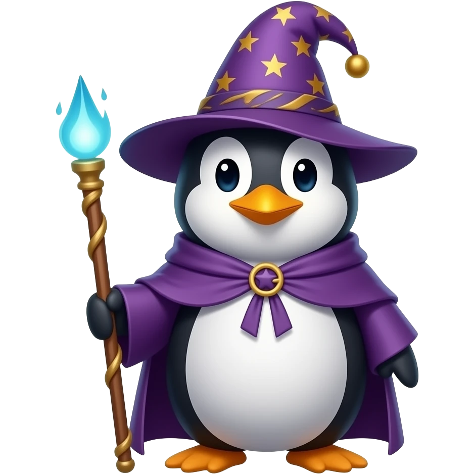 Penguin Wizard emoji