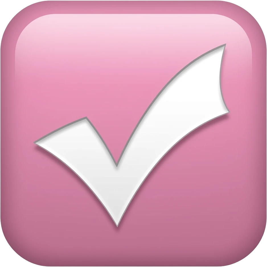 Check Mark pink and white emoji