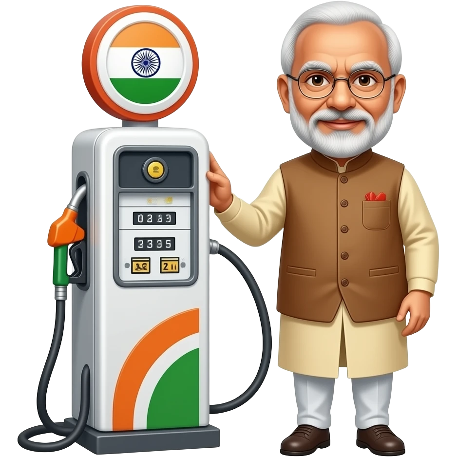 Narendra Modi with petrol pump emoji