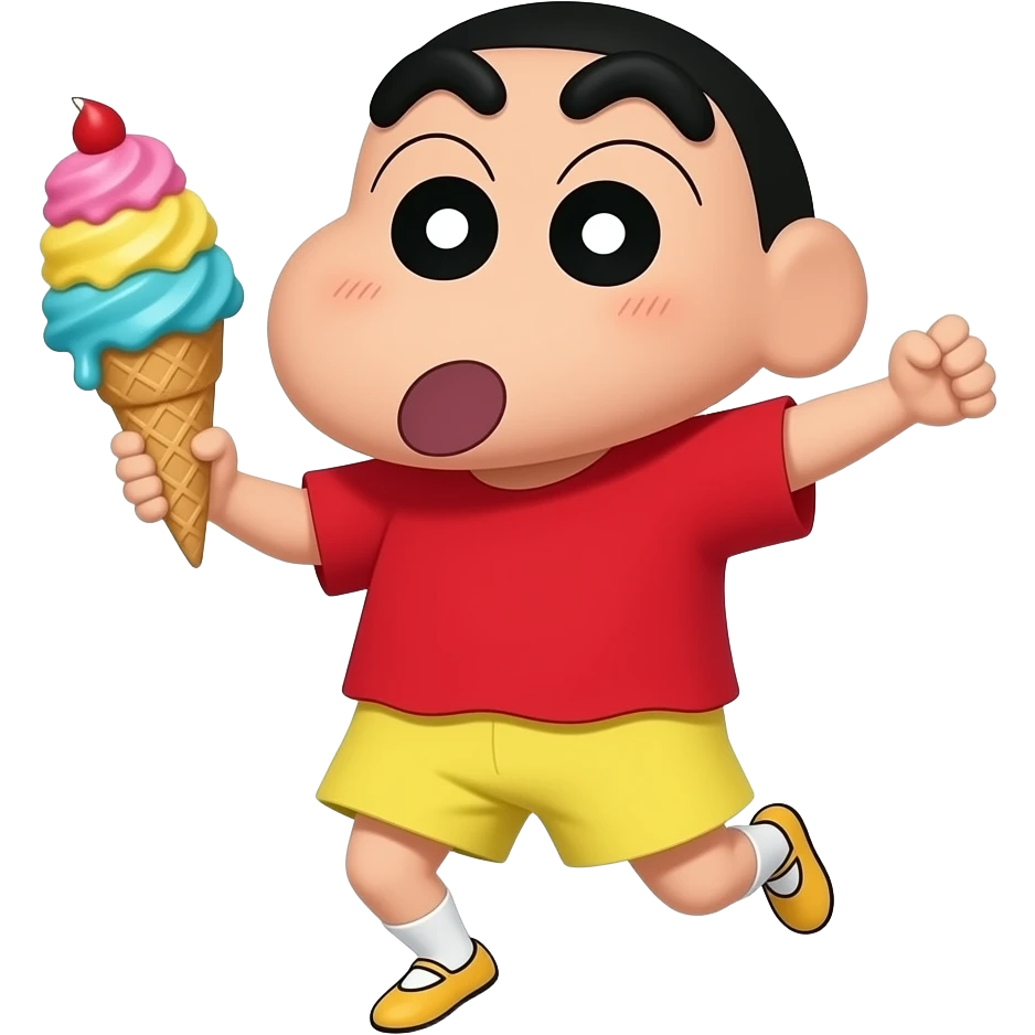 蜡笔小新跳舞吃冰淇淋 emoji